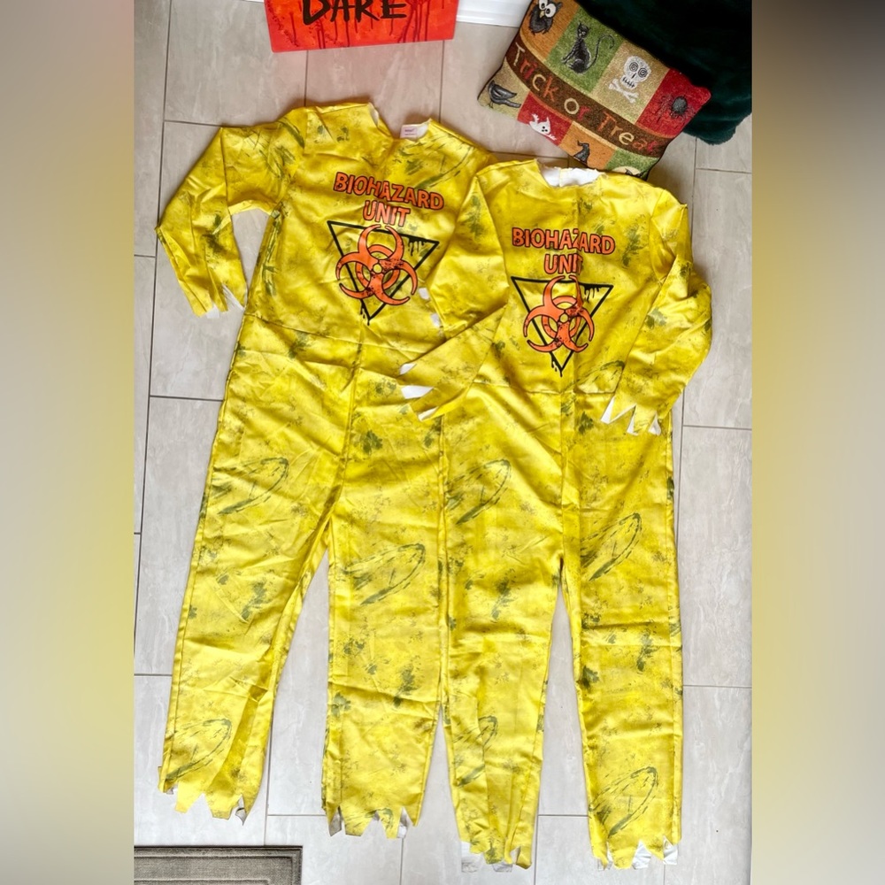2 FOR THE PRICE OF 1 • Bio hazard Halloween costumes! Worn once.